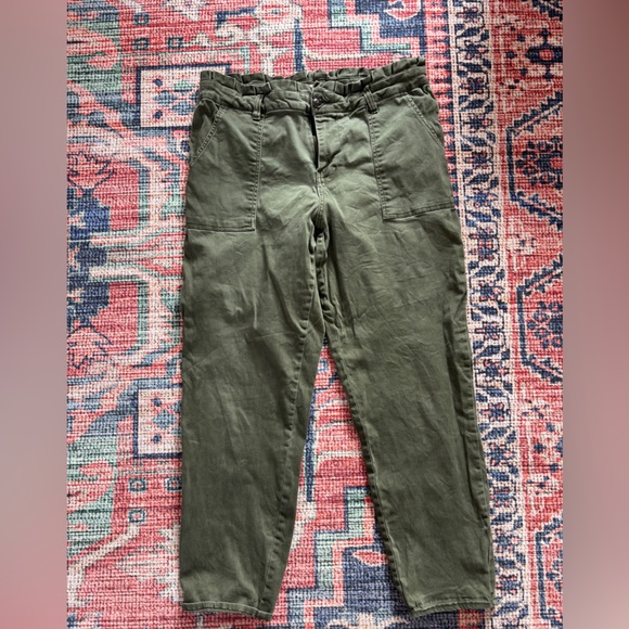 Per Se Pants - Anthropologie Per Se Paperbag Pants, Green, 12